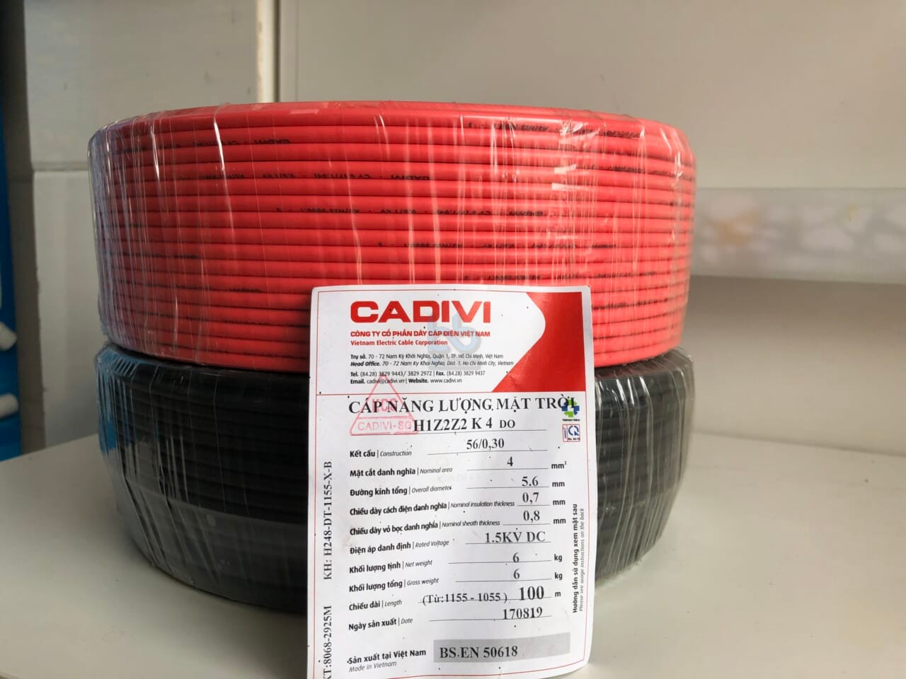 Cáp năng lượng mặt trời Cadivi