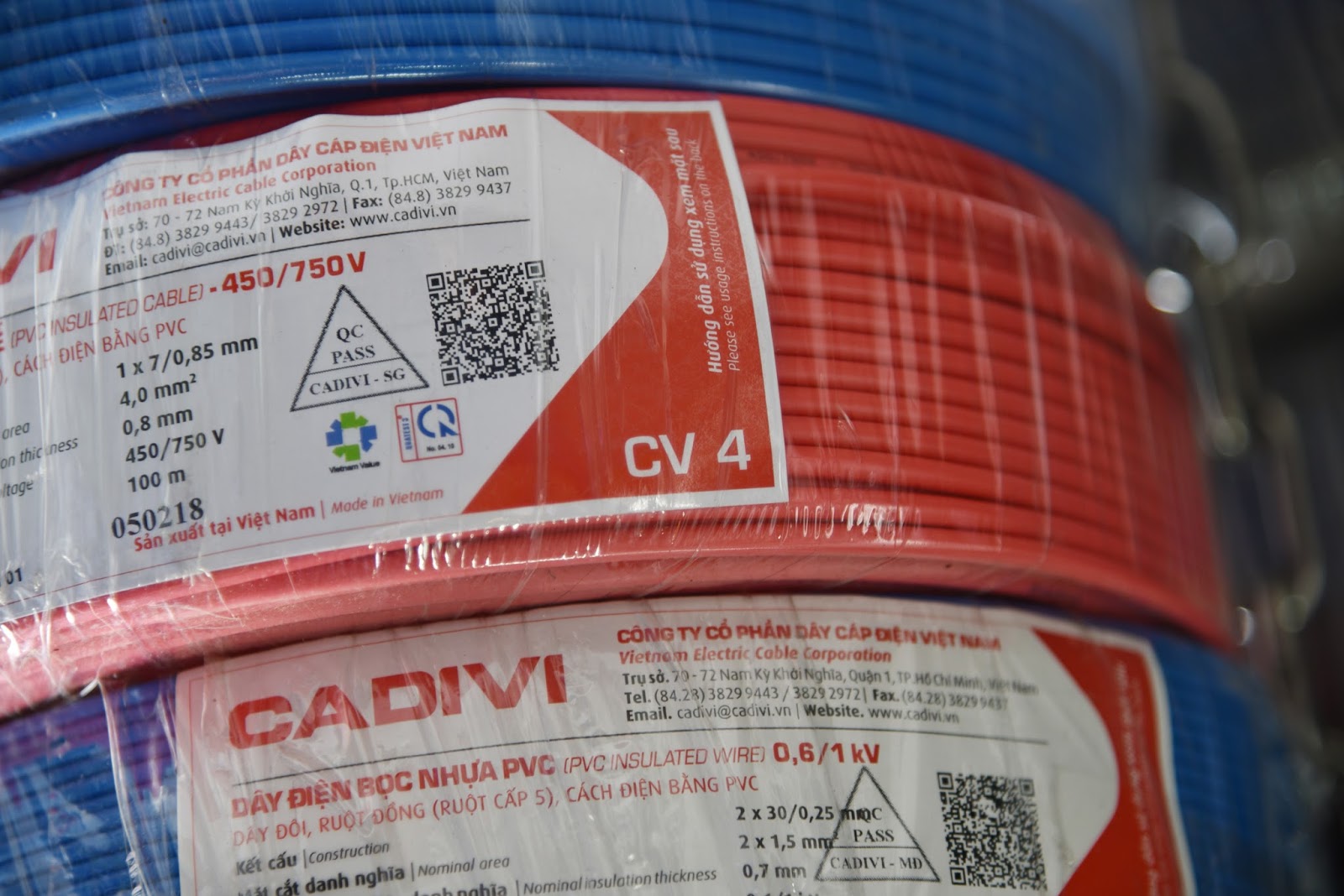 Dây điện bọc nhựa PVC Cadivi