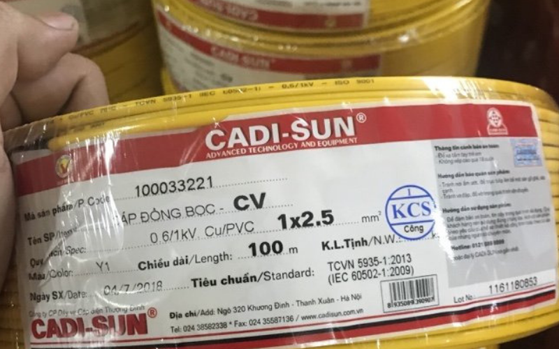 Giá cáp điện CV 2.5