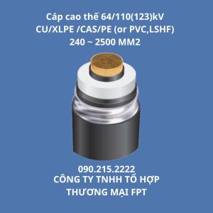 Cáp cao thế 64/110(123)kV CU/XLPE /CAS/PE (or PVC,LSHF) 240 ~ 2500 MM2
