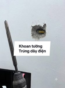 Cách xử lý nhanh khi dây cáp điện ngầm trong tường bị khoan trúng